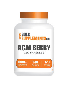 Cápsulas de Acai Berry BulkSupplements 1000mg - 240 Conteo