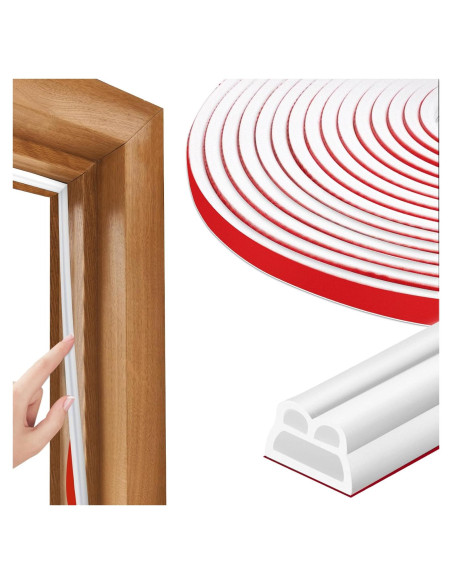 Burlete de Puerta ZWZIOO 12.19m Aislamiento Acústico Blanco