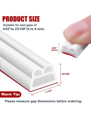 Burlete de Puerta ZWZIOO 12.19m Aislamiento Acústico Blanco