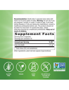 Hojas de Uva Ursi Nature's Way 100 Cápsulas Veganas 1110 mg 2