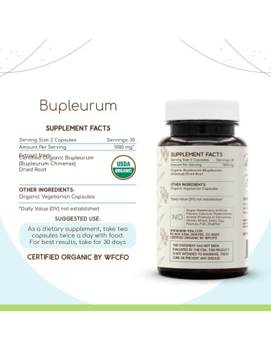 Suplemento Herbal Bupleurum Orgánico Herbera 60 Cápsulas