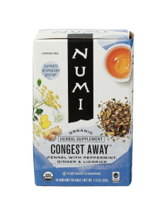 Té Orgánico NUMI Congest Away 16 Bolsitas - Herbal y Natural