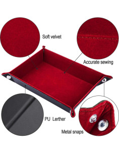 Bandeja de Dados SIQUK Doble Cara Plegable Burdeos 22.5x15 cm 2