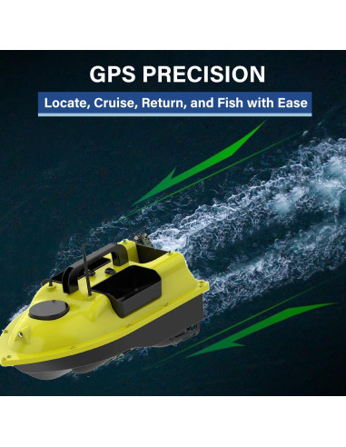 Barco de Cebo RC SINJEE con GPS 2kg y Doble Batería
