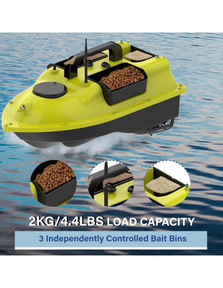 Barco de Cebo RC SINJEE con GPS 2kg y Doble Batería