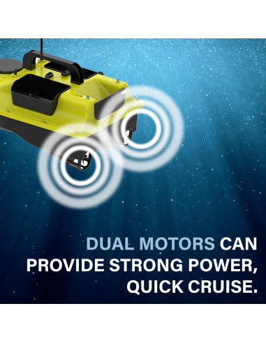 Barco de Cebo RC SINJEE con GPS 2kg y Doble Batería