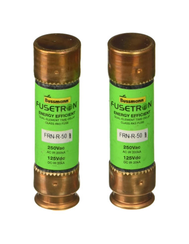 Fusible Fusetron Bussmann BP/FRN-R-50 Doble 50A 250V Paquete 2
