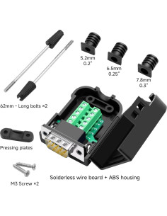 Conector DB9 Hembra RS232 YIOVVOM 5 PCS Adaptador Sin Soldadura 2