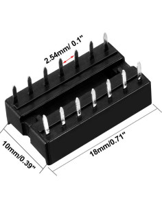 Zócalo IC DIP 14 Pines uxcell 2.54mm Soldadura PCB 2