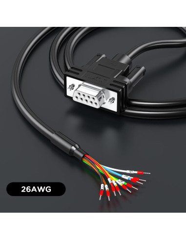 Conector DB9 hembra a cable pelado 1.5m JUXIN RS232