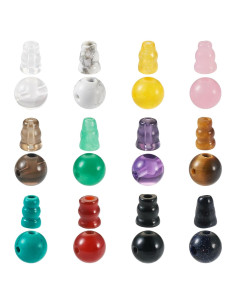 Cuentas Guru de 3 Agujeros Craftdady - 12 Estilos de Piedras Preciosas