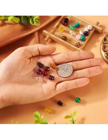 Cuentas Guru de 3 Agujeros Craftdady - 12 Estilos de Piedras Preciosas