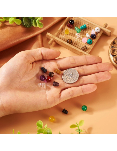 Cuentas Guru de 3 Agujeros Craftdady - 12 Estilos de Piedras Preciosas