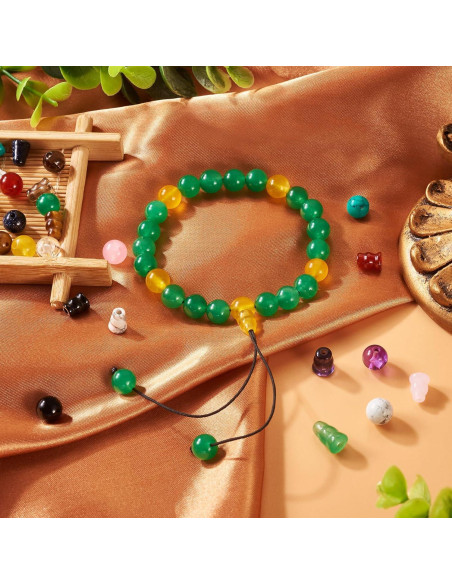 Cuentas Guru de 3 Agujeros Craftdady - 12 Estilos de Piedras Preciosas