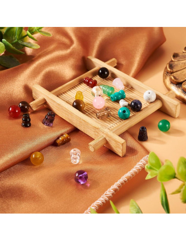 Cuentas Guru de 3 Agujeros Craftdady - 12 Estilos de Piedras Preciosas