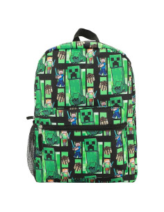 Mochila Minecraft Creeper 45.72 cm Estampado Completo