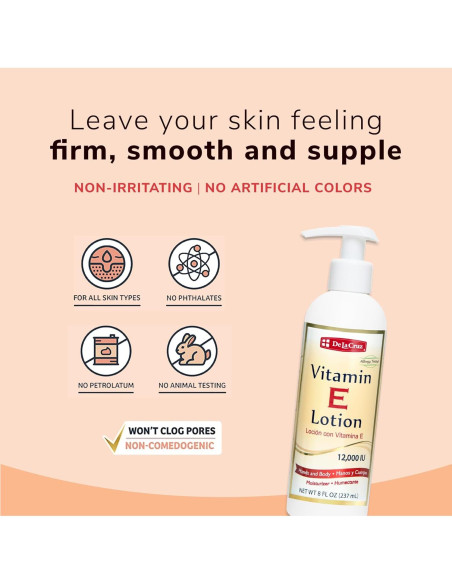 Loción Hidratante de Vitamina E De La Cruz 236.6 ml
