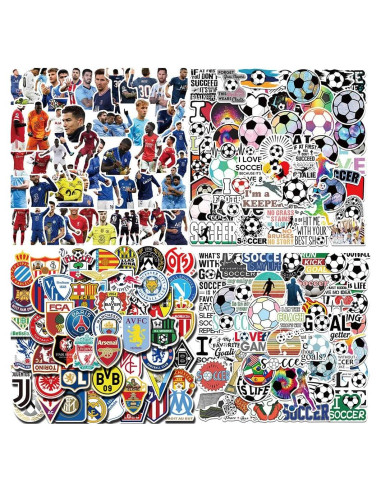 200 Stickers de Fútbol Homiego Impermeables para Hydroflask