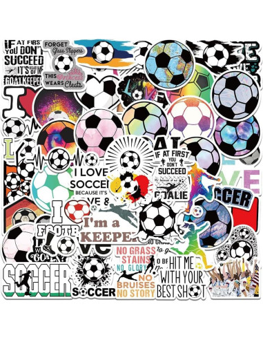 200 Stickers de Fútbol Homiego Impermeables para Hydroflask