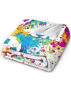 Manta de Franela Funacola 152.4x127cm Balones de Fútbol 2