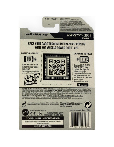 Hot Wheels Angry Birds Ciudad 82/250 Rojo Escala 1:64