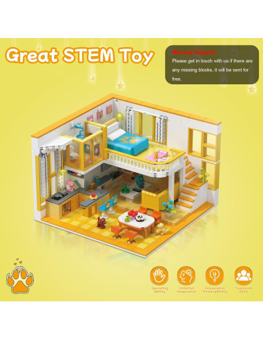 Conjunto de Bloques de Construcción Hallisun Apartamento Amarillo 1048 PCS