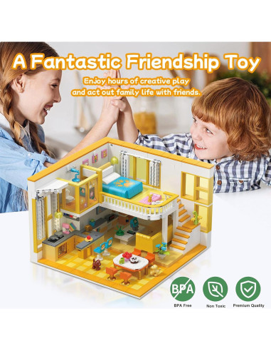 Conjunto de Bloques de Construcción Hallisun Apartamento Amarillo 1048 PCS