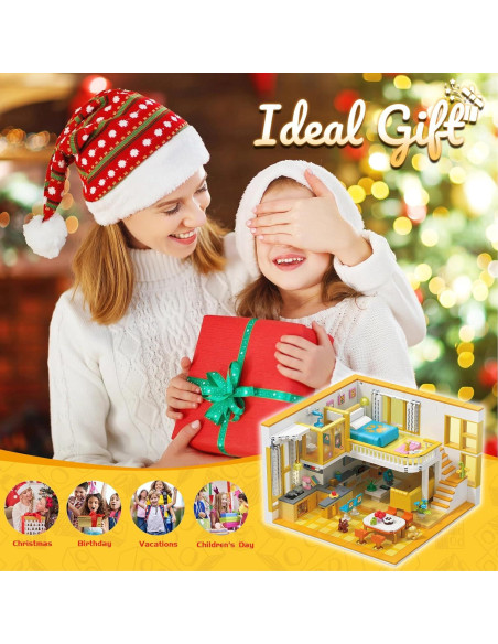 Conjunto de Bloques de Construcción Hallisun Apartamento Amarillo 1048 PCS