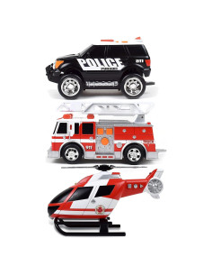 Paquete de 3 Vehículos de Rescate Sunny Days - Luces y Sonidos