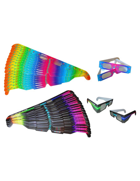 Gafas de Difracción de Fuegos Artificiales Super Feliz - 50 Unidades