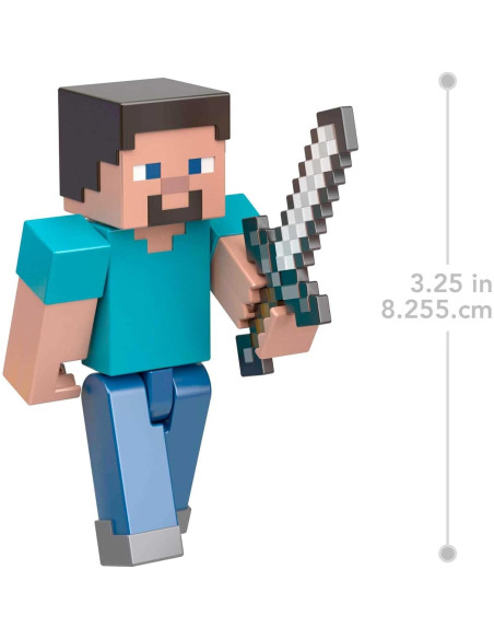 Figura de Acción Steve Minecraft Mattel 8.25 cm con Portal