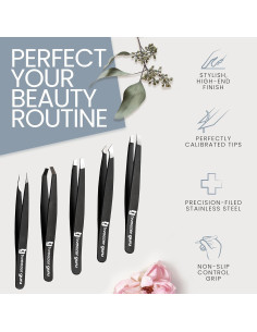 Juego de Pinzas de Acero Inoxidable 5 Piezas Tweezer Guru 2