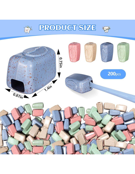 200 Cubiertas de Cepillo de Dientes Portátiles Willinglong - 4 Colores