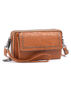 Bolso Cruzado FALAN MULE de Cuero para Mujeres Marrón