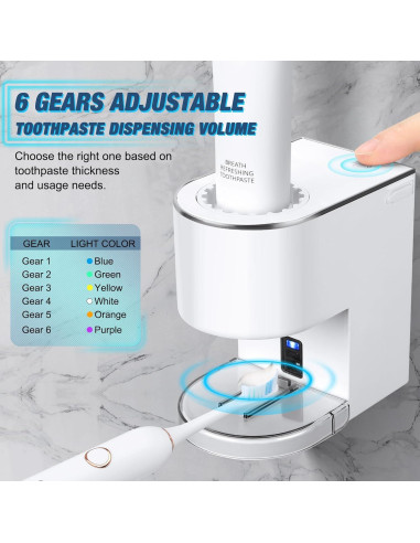 Dispensador Automático de Pasta de Dientes Monstake Blanco 6 Niveles