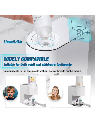 Dispensador Automático de Pasta de Dientes Monstake Blanco 6 Niveles