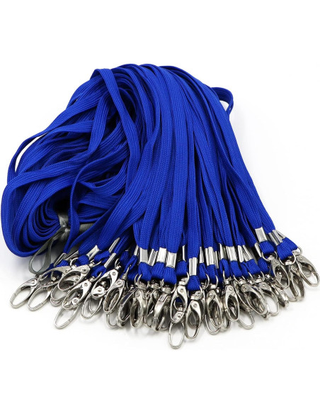 Cintas de Cuello Azul Beebel 100 Unidades Clip Giratorio