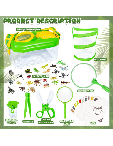 Kit de Captura de Insectos Bbiamsleep 32 Piezas con Visor