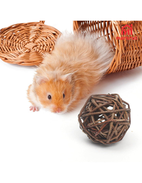 9 Bolas de Mimbre Natural para Mascotas - Juguetes de Masticar