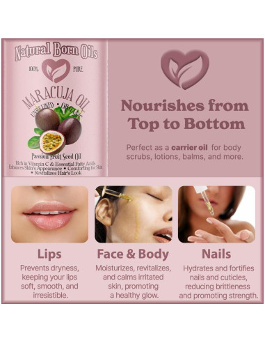 Aceite de Maracuyá Natural Born Oils 3.63 kg Orgánico Prensado en Frío