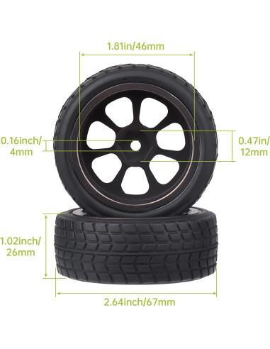 Llantas de Coche de Carreras 1/10 Hobbyfire Aluminio 67mm