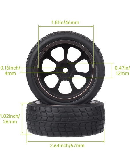 Llantas de Coche de Carreras 1/10 Hobbyfire Aluminio 67mm