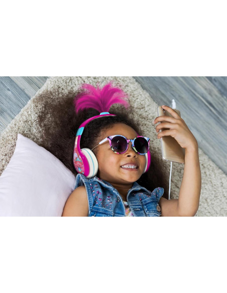 Auriculares con cable eKids Trolls TR-140 para niños - Control de volumen