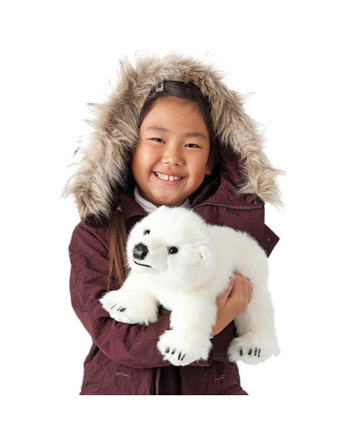 Títere de Mano Cachorro Oso Polar Folkmanis 35.6cm