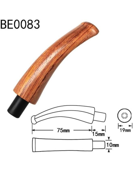 Boca de Reemplazo Curvada Old Fox para Pipa de Tabaco 9mm