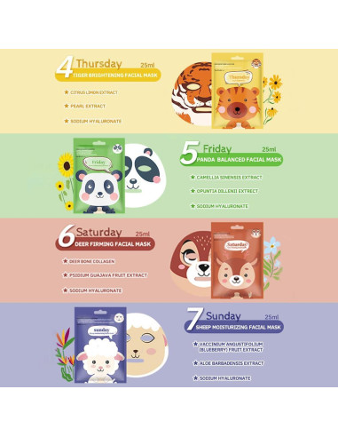 Kaely 6 Máscaras Faciales Animales para Niños y Adolescentes