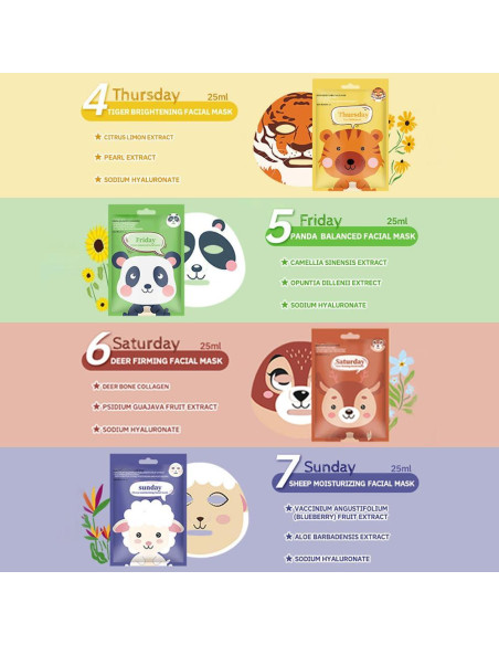 Kaely 6 Máscaras Faciales Animales para Niños y Adolescentes