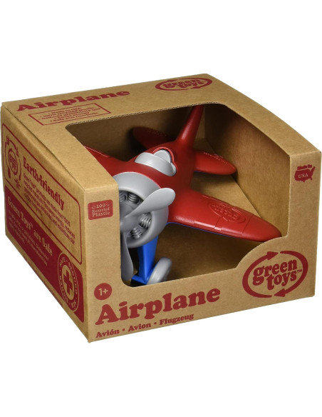 Avión de Juguete Verde Rojo Green Toys - 22.2x21.6x12.7 cm