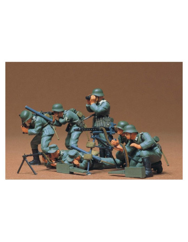 Kit de Modelo Tamiya 1/35 Tropas Alemanas Ametralladora