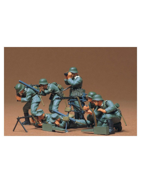 Kit de Modelo Tamiya 1/35 Tropas Alemanas Ametralladora